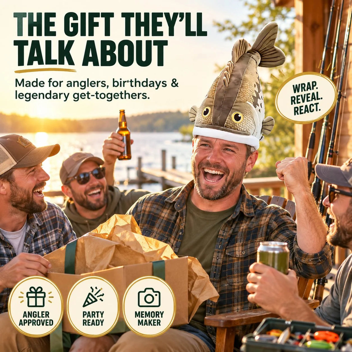 📌Last day 49% OFF🐟 Funny 3D Fish Hat — Funny Fishing Gift for Anglers, Lake Days & Parties