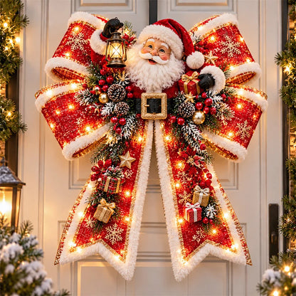 🏷️🎀 Christmas Magic Bow Door Hangers🎄 – Oversized Light-Up Holiday Bows in 6 Festive Styles