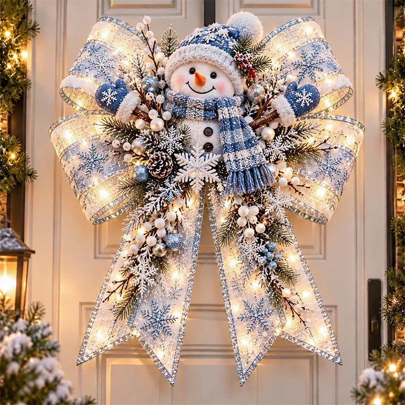 🏷️🎀 Christmas Magic Bow Door Hangers🎄 – Oversized Light-Up Holiday Bows in 6 Festive Styles