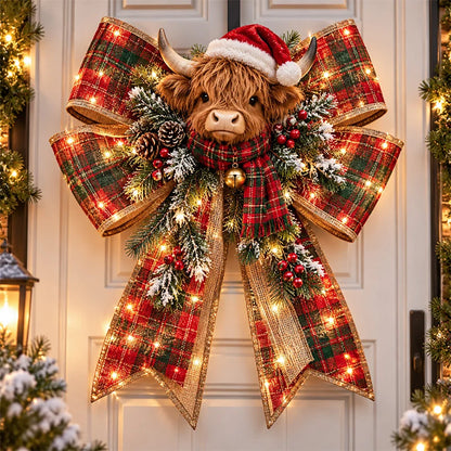 🏷️🎀 Christmas Magic Bow Door Hangers🎄 – Oversized Light-Up Holiday Bows in 6 Festive Styles
