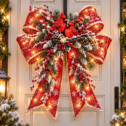 🏷️🎀 Christmas Magic Bow Door Hangers🎄 – Oversized Light-Up Holiday Bows in 6 Festive Styles