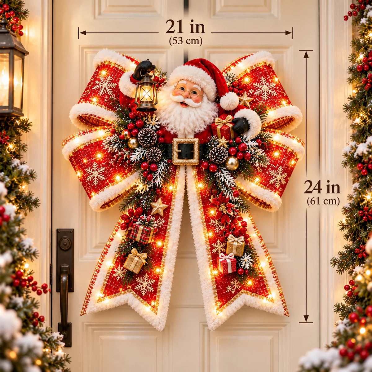 🏷️🎀 Christmas Magic Bow Door Hangers🎄 – Oversized Light-Up Holiday Bows in 6 Festive Styles