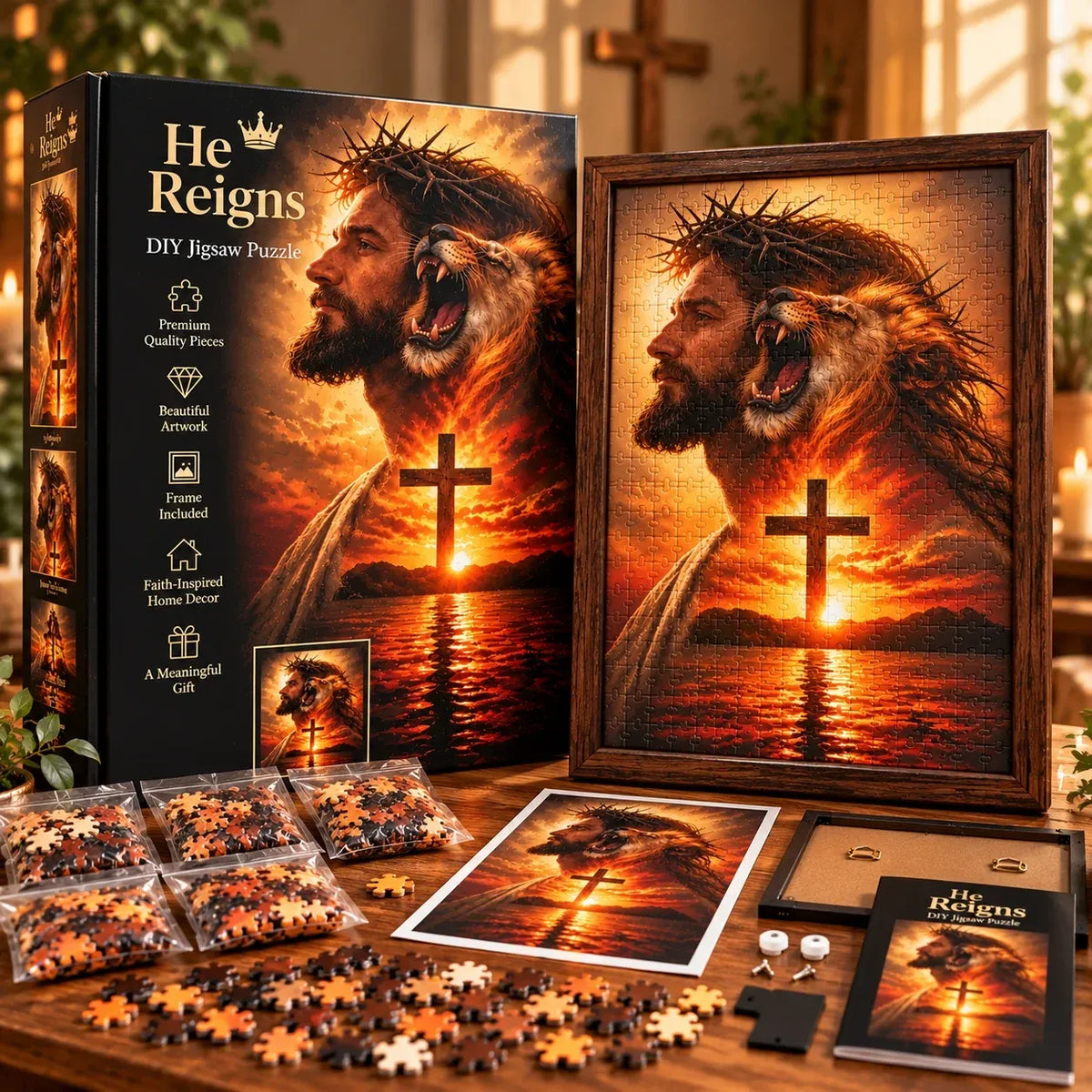 📌✝️ He Reigns — DIY Christian Jigsaw Puzzle👑