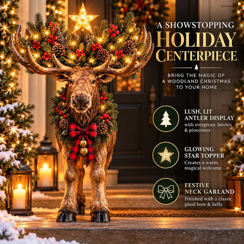 🎄 Woodland Christmas Moose™ – Lighted Holiday Decor🥳