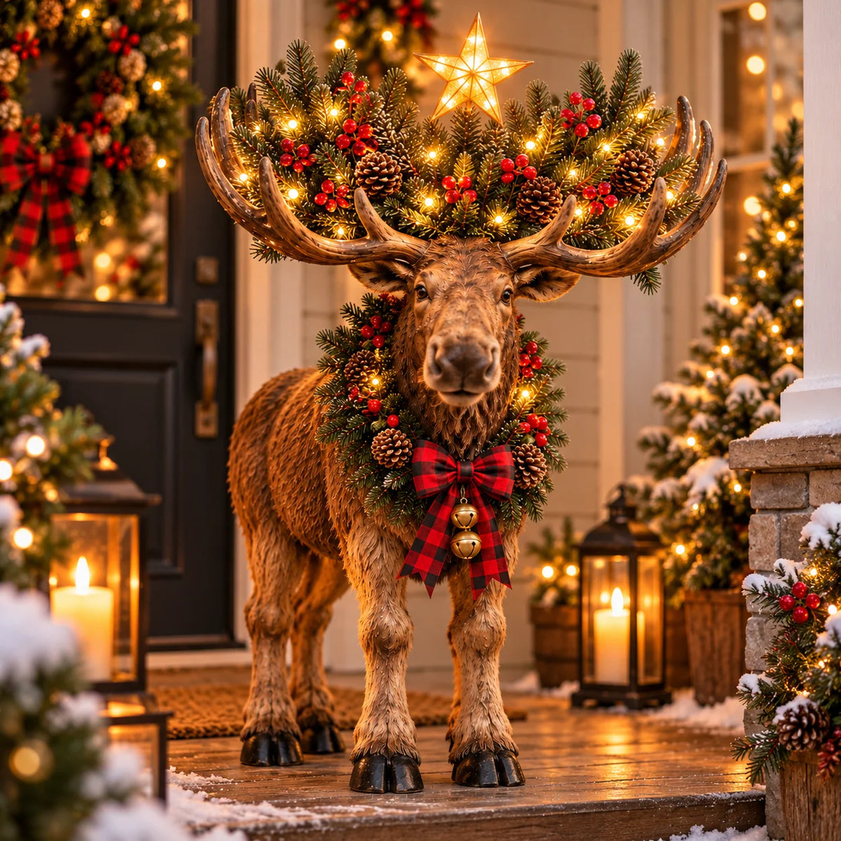 🎄 Woodland Christmas Moose™ – Lighted Holiday Decor🥳