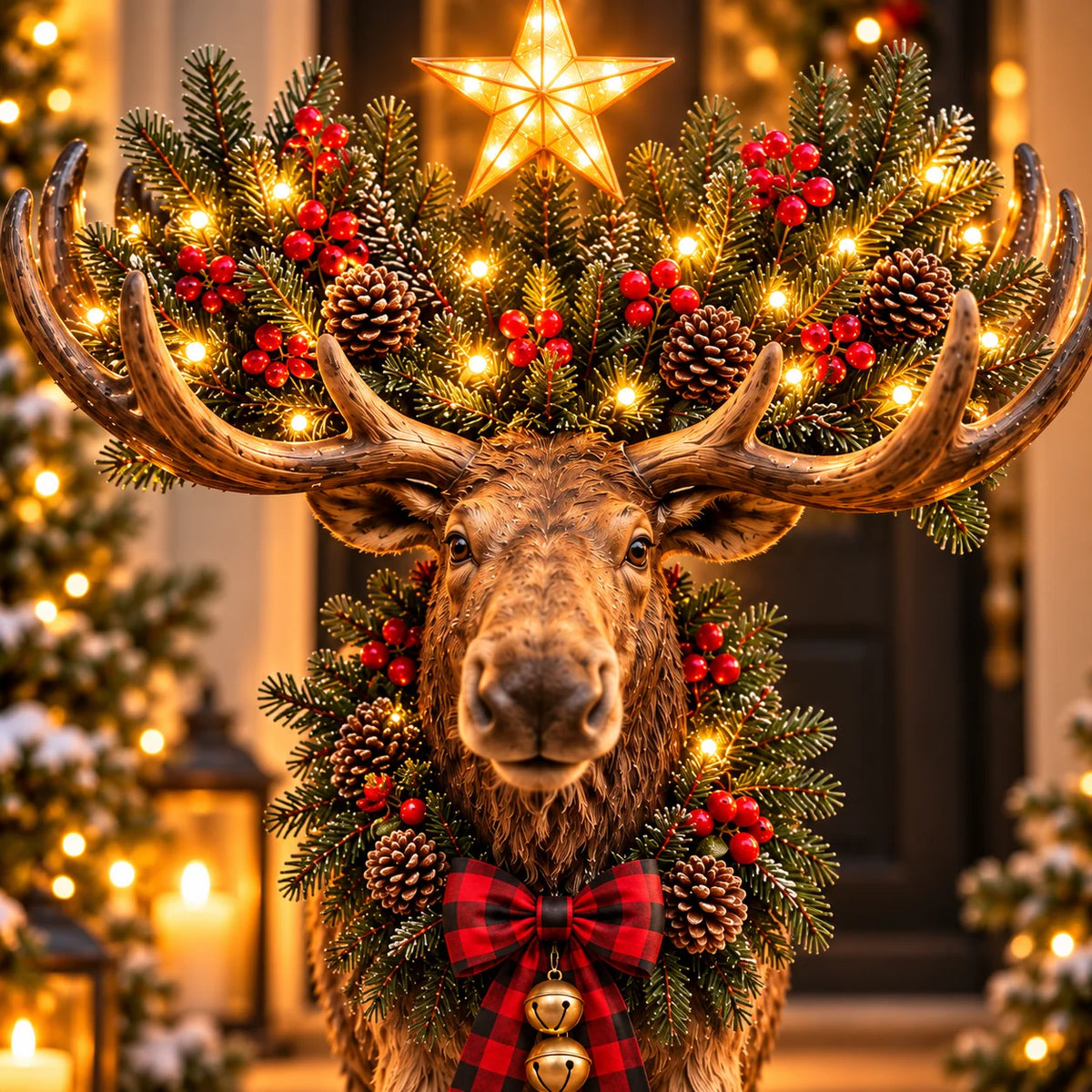🎄 Woodland Christmas Moose™ – Lighted Holiday Decor🥳