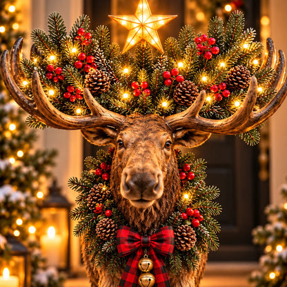 🎄 Woodland Christmas Moose™ – Lighted Holiday Decor🥳