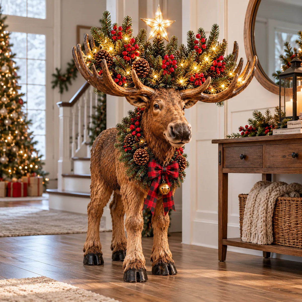 🎄 Woodland Christmas Moose™ – Lighted Holiday Decor🥳