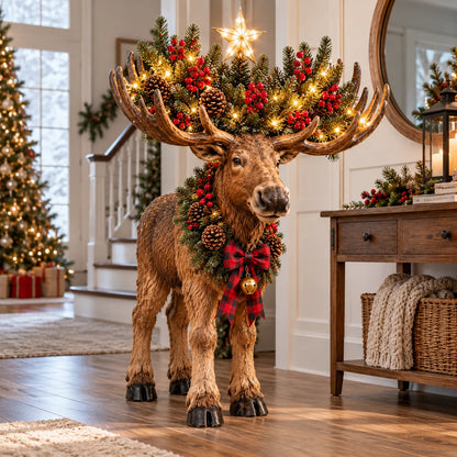 🎄 Woodland Christmas Moose™ – Lighted Holiday Decor🥳