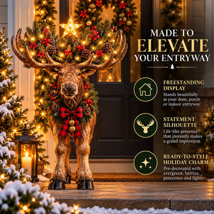 🎄 Woodland Christmas Moose™ – Lighted Holiday Decor🥳