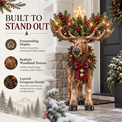 🎄 Woodland Christmas Moose™ – Lighted Holiday Decor🥳