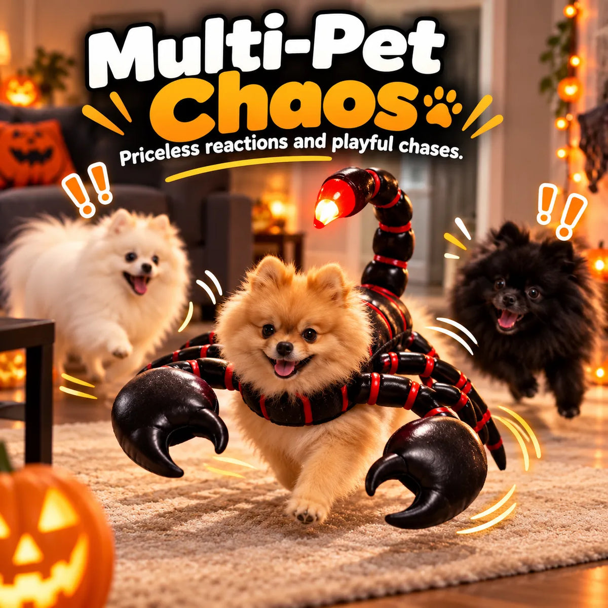 🦂LED Glowing 3D Scorpion Pet Costume | Light-Up Animal Dress-Up Outfit for Small Dogs & Cats