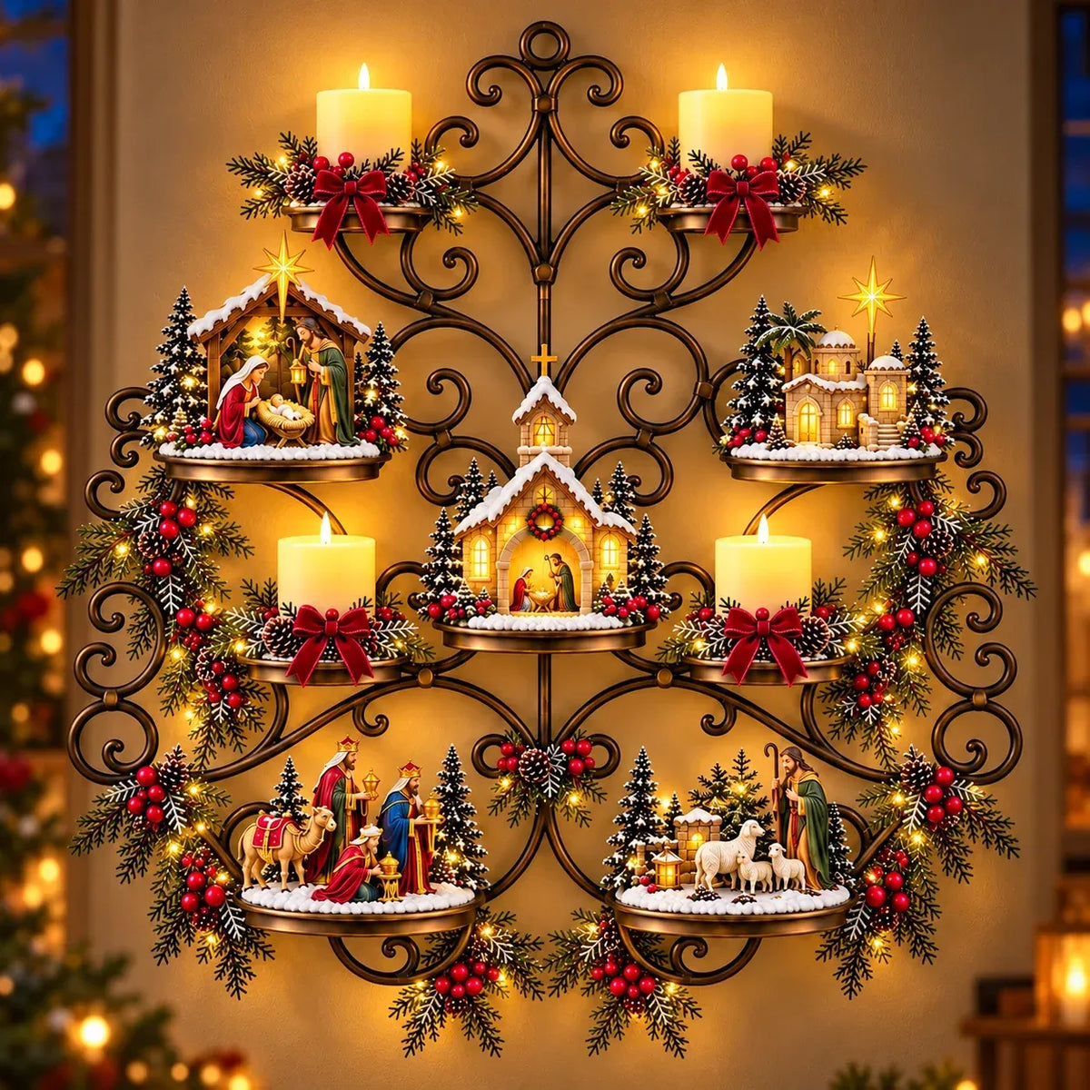 ✨ HOT SALE 49% OFF✨✝️Holy Night Nativity Village Wall Decor