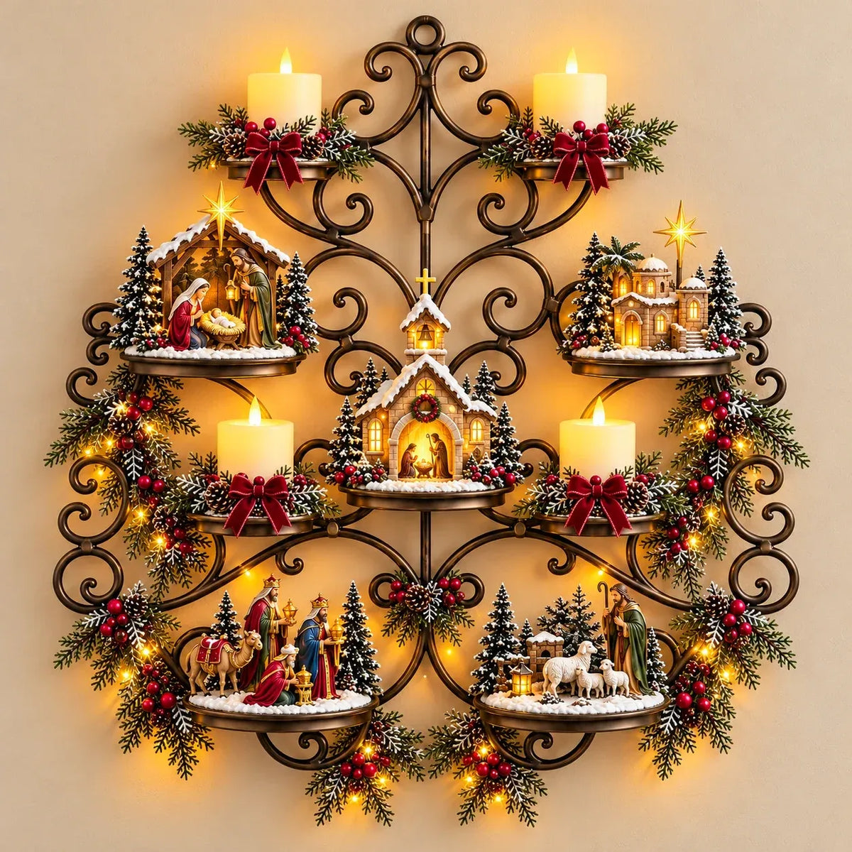 ✨ HOT SALE 49% OFF✨✝️Holy Night Nativity Village Wall Decor
