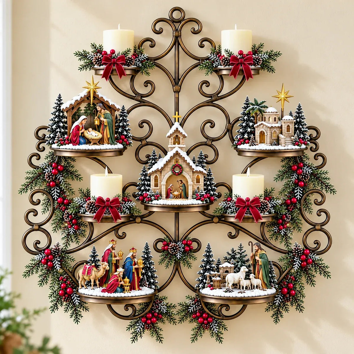 ✨ HOT SALE 49% OFF✨✝️Holy Night Nativity Village Wall Decor