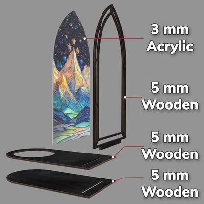 🌟 Fantasy Stained Glass Book Nook – Magical Candle Holder & Book Lover Decor🌟
