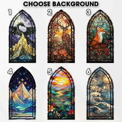 🌟 Fantasy Stained Glass Book Nook – Magical Candle Holder & Book Lover Decor🌟