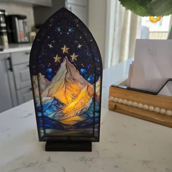 🌟 Fantasy Stained Glass Book Nook – Magical Candle Holder & Book Lover Decor🌟