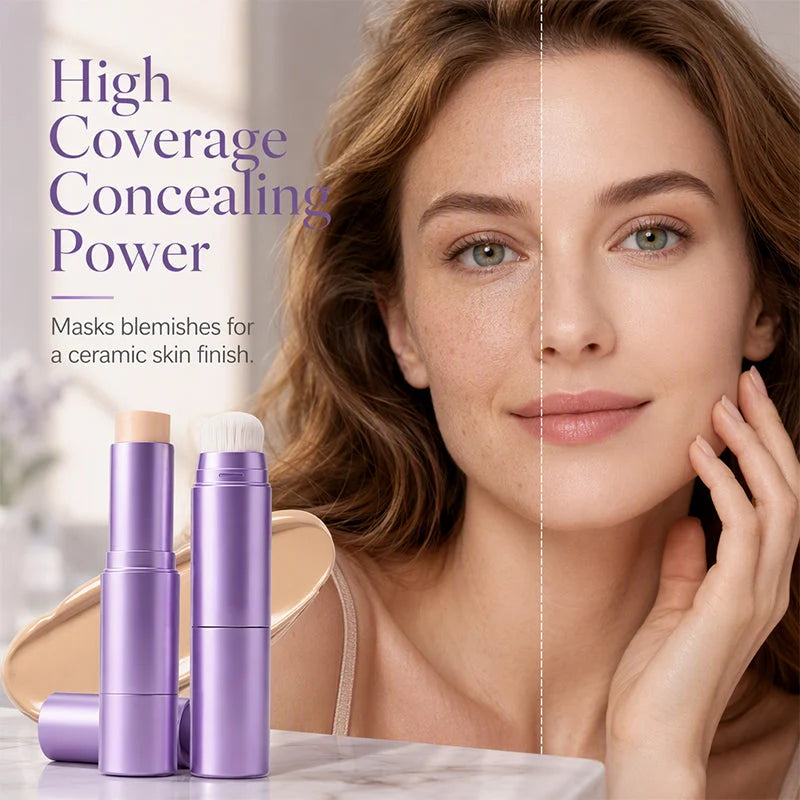 🤍Limited Buy 2 Get 1 Free!!💄 2-in-1 Color Changing Foundation Stick ✨Conceals Blemishes & Redness, Long Lasting 💗