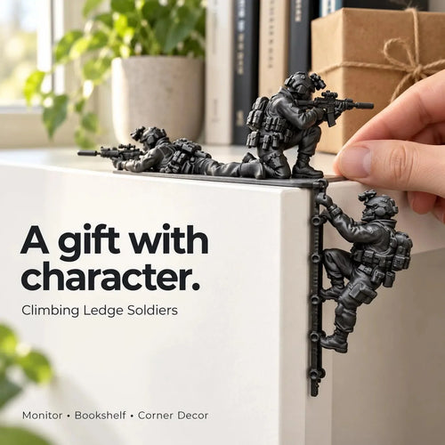 🪖Climbing Special Ops Soldiers, Tactical Soldier Monitor Decor, Military Desk Figurines, Gamer Desk Accessory, Gift for Him