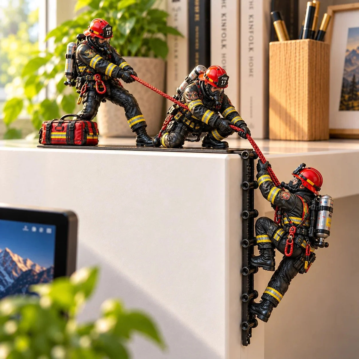 🪖Climbing Special Ops Soldiers, Tactical Soldier Monitor Decor, Military Desk Figurines, Gamer Desk Accessory, Gift for Him