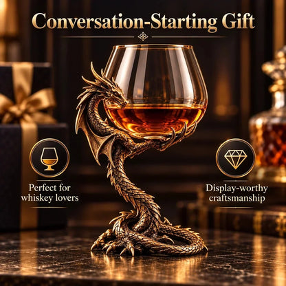 ⭐🐉 Dragon’s Embrace™ – Sculptural Brandy Glass with Dragon Claw Stand🥳