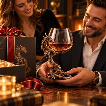 ⭐🐉 Dragon’s Embrace™ – Sculptural Brandy Glass with Dragon Claw Stand🥳