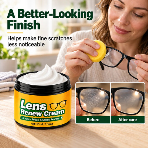 📌Lens Scratch Repair Cream Set with Sponge for Glasses Goggles Face Shields and Helmet Visors
