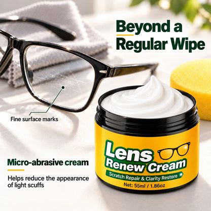 📌Lens Scratch Repair Cream Set with Sponge for Glasses Goggles Face Shields and Helmet Visors
