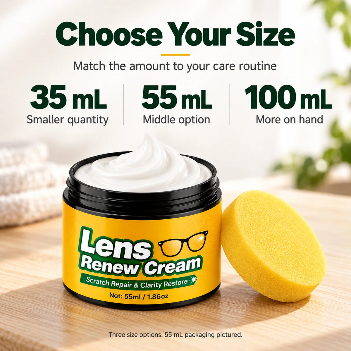 📌Lens Scratch Repair Cream Set with Sponge for Glasses Goggles Face Shields and Helmet Visors