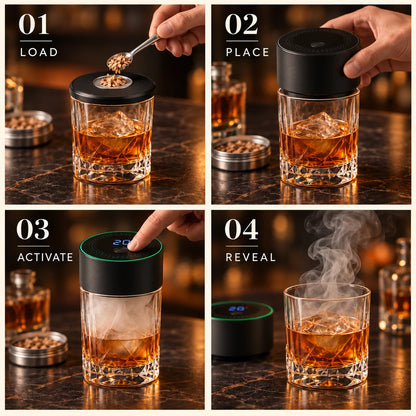 ⭐🥃 Electric Whiskey Smoker Kit — Rechargeable, No Butane⭐