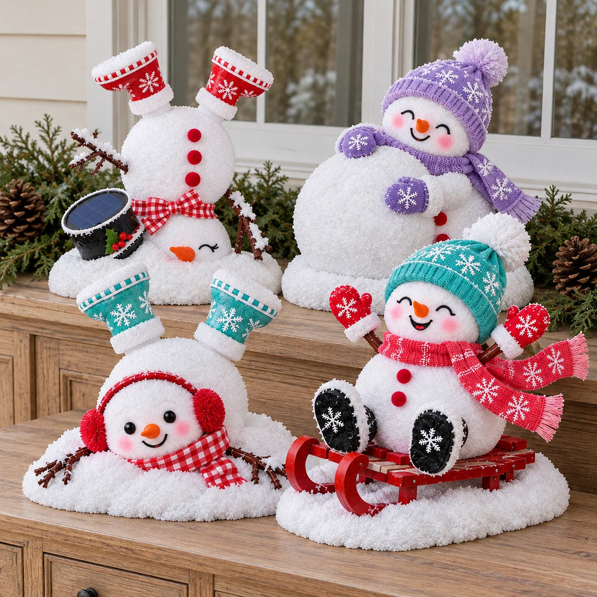 ☃️ Adorable Light-Up Snowmen | 4 Cute Christmas Garden Style🌞