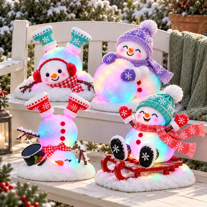 📌☃️ Adorable Light-Up Snowmen | 4 Cute Christmas Garden Style