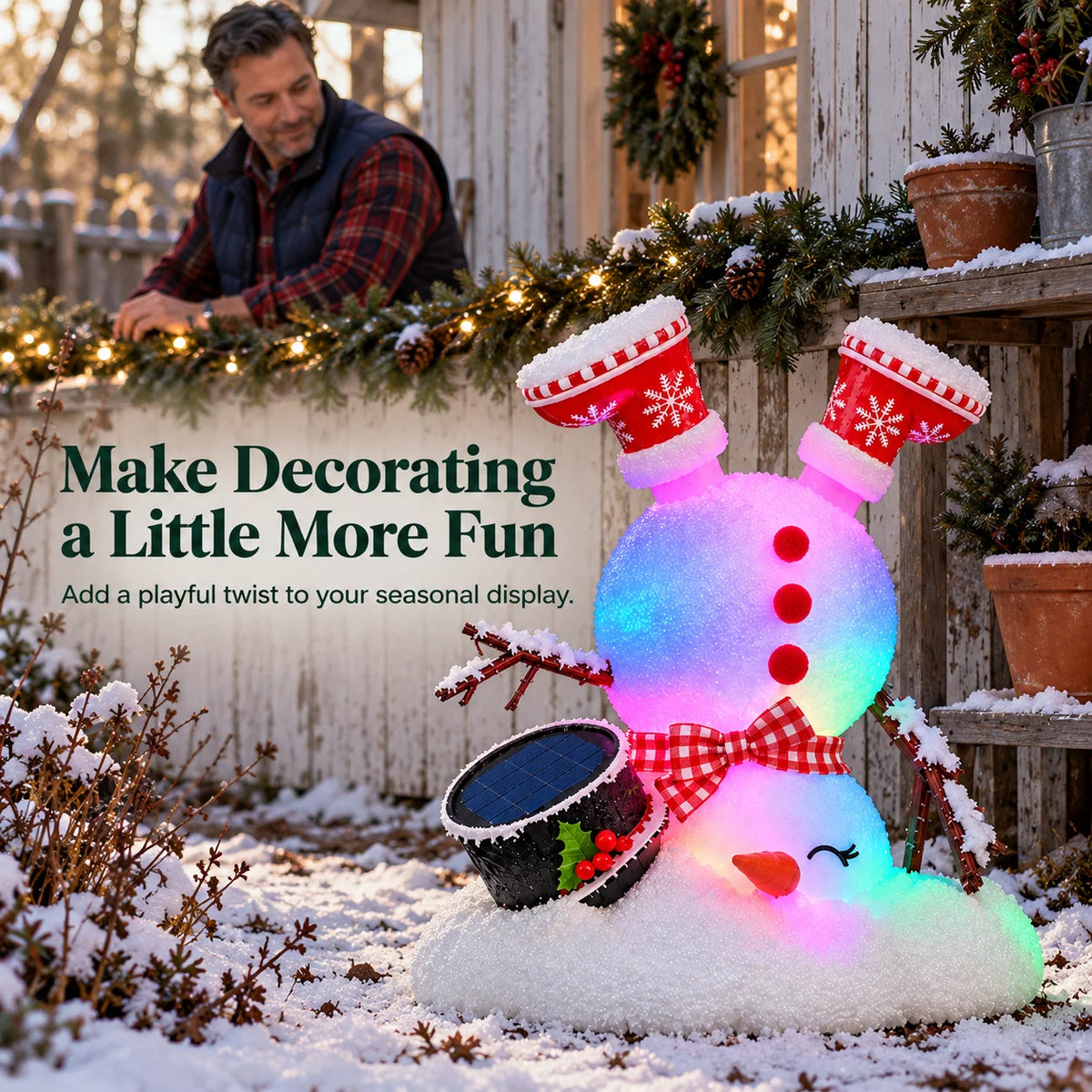 ☃️ Adorable Light-Up Snowmen | 4 Cute Christmas Garden Style🌞