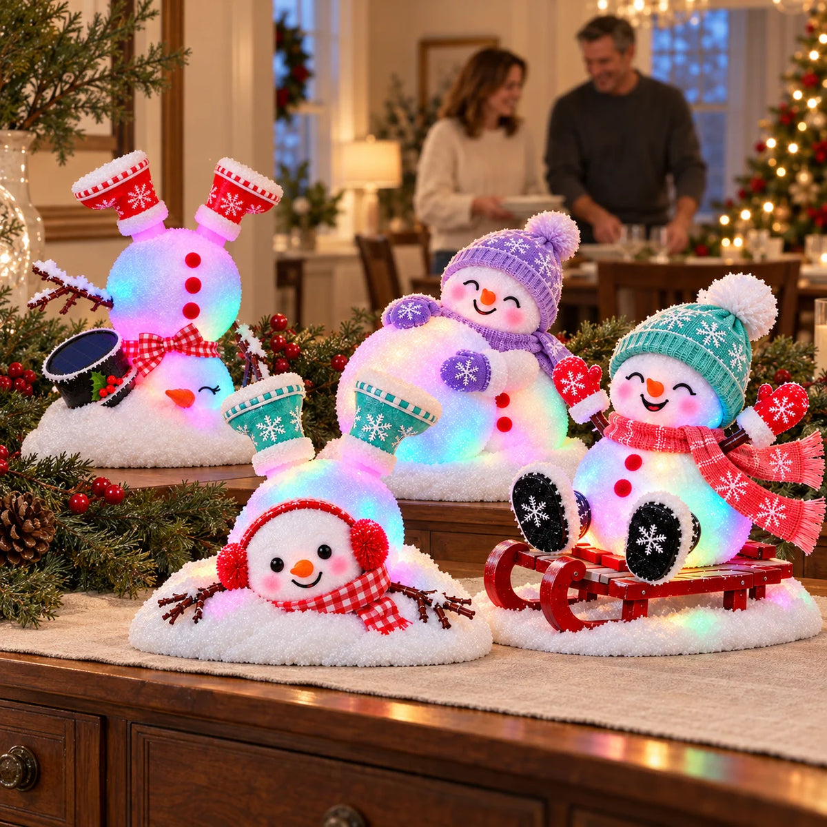 📌☃️ Adorable Light-Up Snowmen | 4 Cute Christmas Garden Style