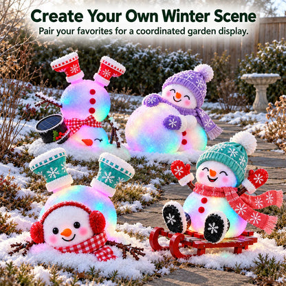 📌☃️ Adorable Light-Up Snowmen | 4 Cute Christmas Garden Style