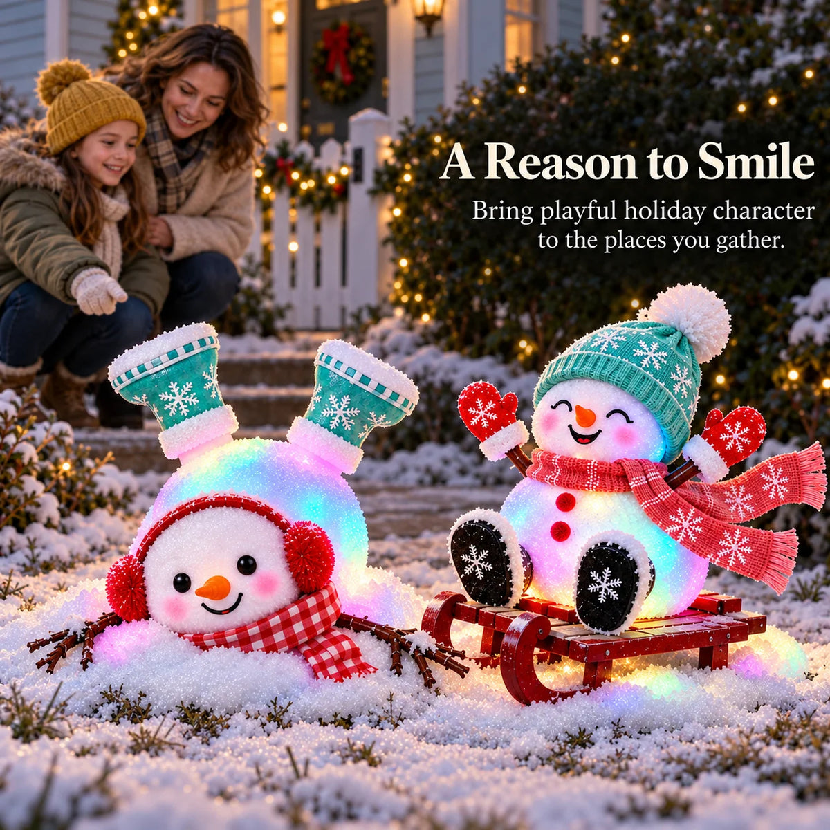 ☃️ Adorable Light-Up Snowmen | 4 Cute Christmas Garden Style🌞
