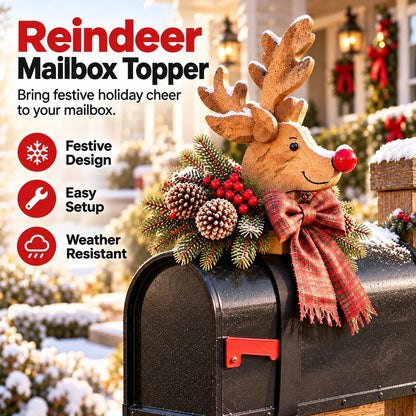 🏷️🦌Vintage Christmas Reindeer Mailbox Topper🎄