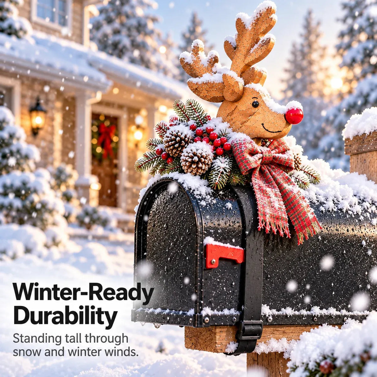 🏷️🦌Vintage Christmas Reindeer Mailbox Topper🎄