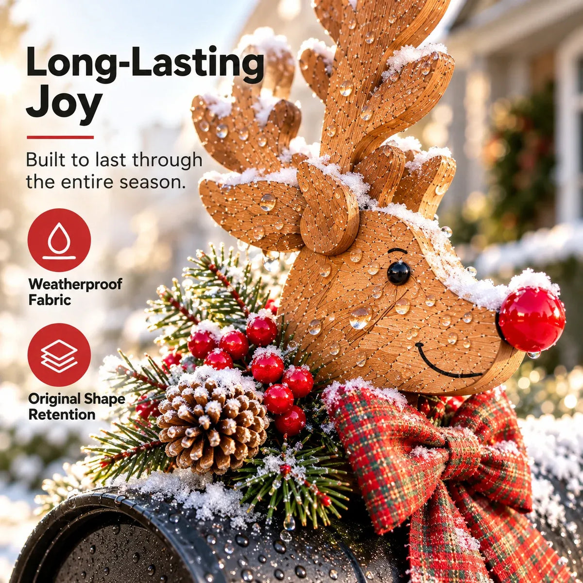 🏷️🦌Vintage Christmas Reindeer Mailbox Topper🎄