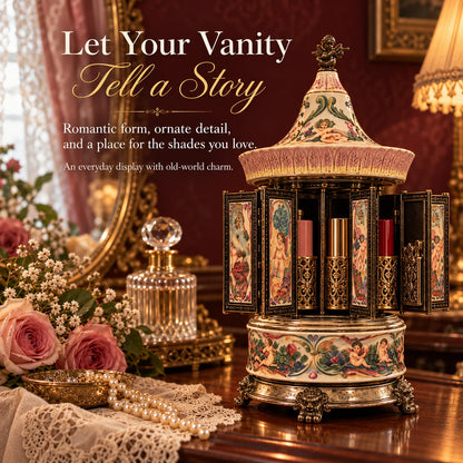 Vintage Lipstick Carousel Music Box