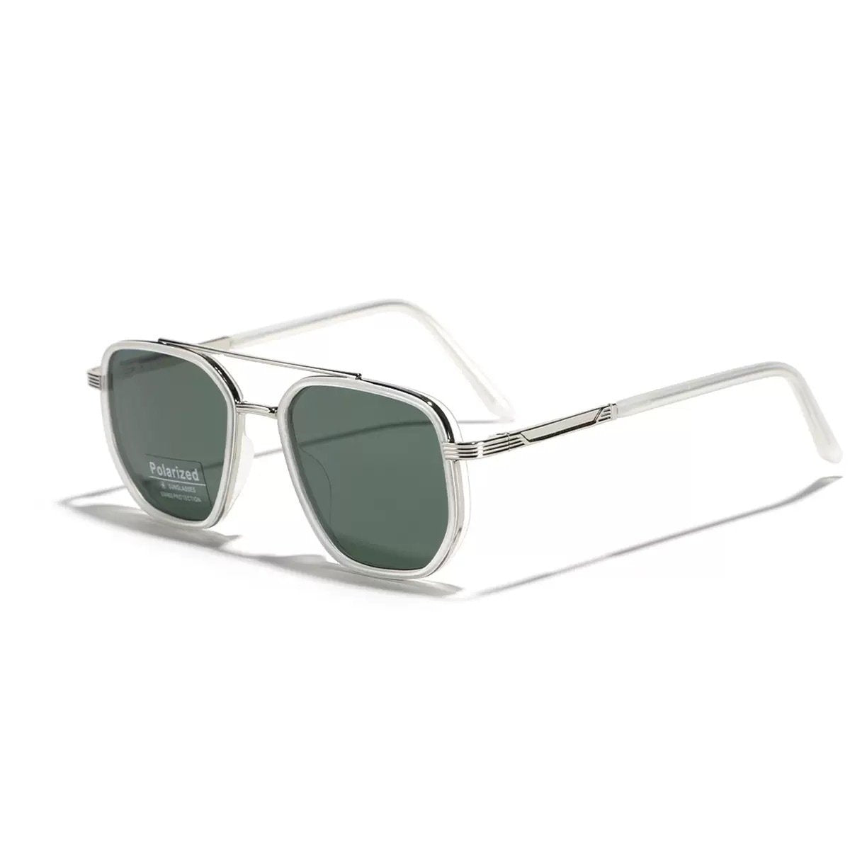 Polarized Geometric Aviator Sunglasses