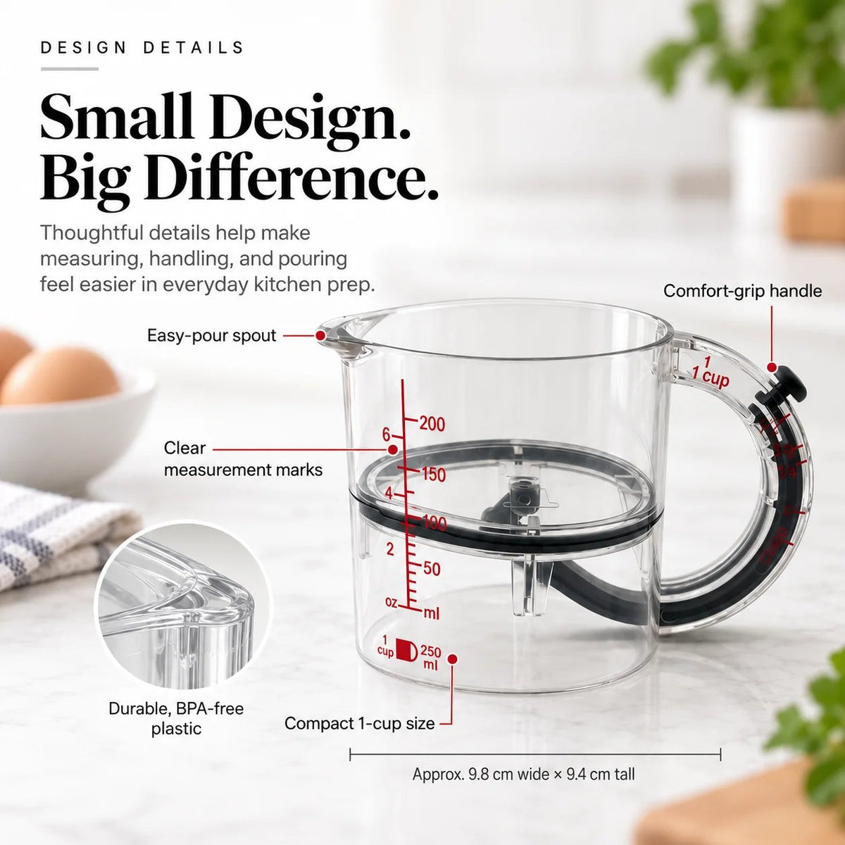 🥄 MeasureMate 4-in-1 Adjustable Measuring Cup – One Cup for Every Recipe