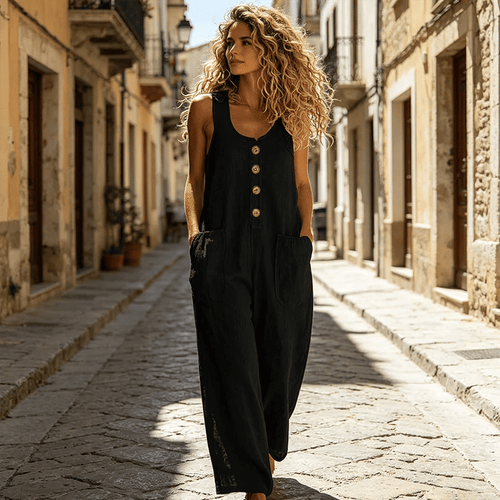 💥New Arrivals & Special Offers-Women's Sleeveless Wide-Leg Jumpsuit with Pockets