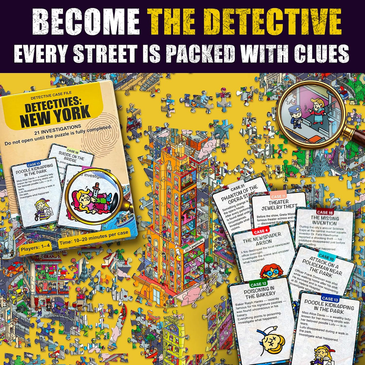 ⏳ Last Day 49% OFF – 🕵️ Detectives: New York 1000-Piece Seek & See Puzzle | Build the Crime Scene & Hunt for Hidden Clues 🗽