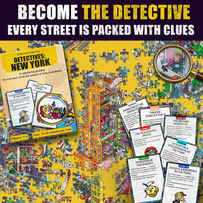 ⏳ Last Day 49% OFF – 🕵️ Detectives: New York 1000-Piece Seek & See Puzzle | Build the Crime Scene & Hunt for Hidden Clues 🗽