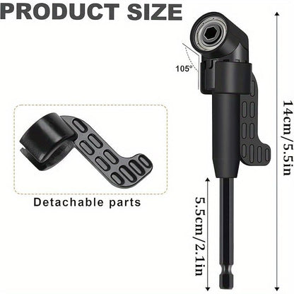 🔩6pcs Right-Angle Drill Bit Accessory Set - Easy to Install & Wide Compatibility🛠️