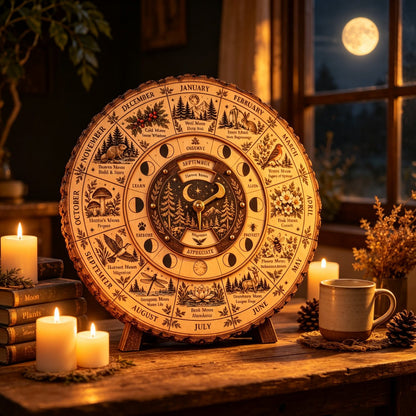 🌙🌲The Moon & Seasons Wheel – 12-Month Seasonal Calendar🌕