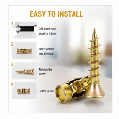 🔥LAST DAY 49% OFF - 🛠️🔩 6×14mm Short Expansion Screw Set for Cabinet Hinge Repair & Stripped Thread Restoration