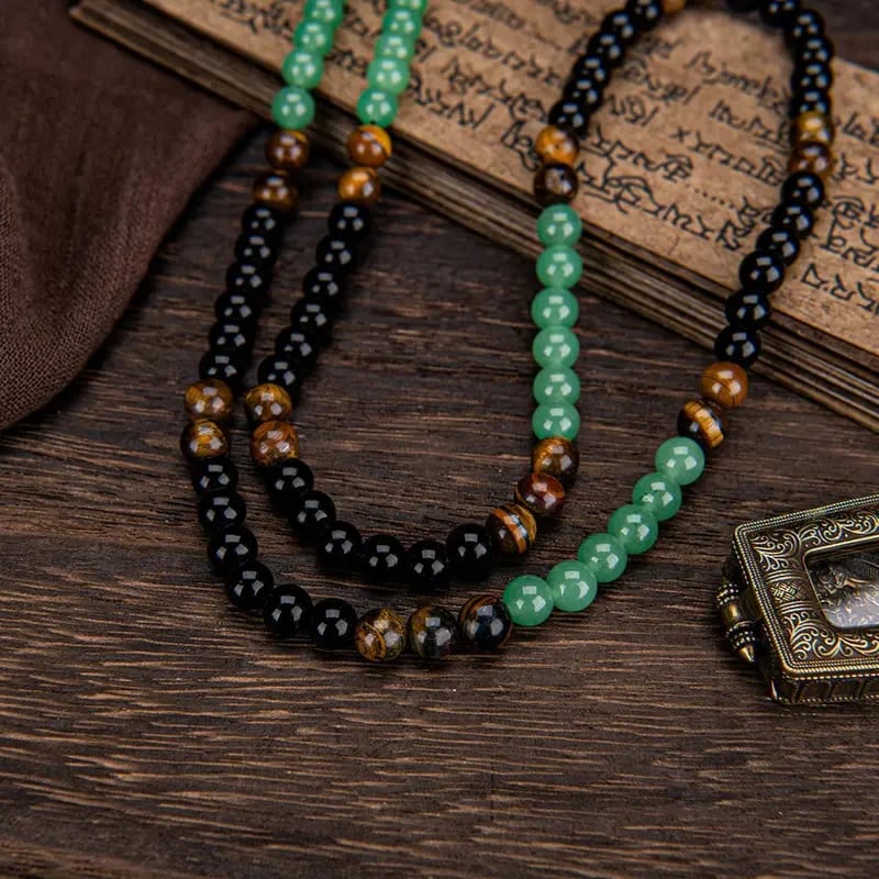 Prosperity Crystal Necklace with Tiger Eye Pendant